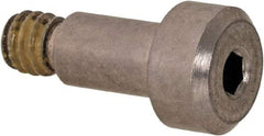 Made in USA - 3/16" Shoulder Diam x 5/16" Shoulder Length, #8-32 UNC, Hex Socket Precision Shoulder Screw - 303, 18-8 Stainless Steel with Nylon Locking Patch, Uncoated, 5/32" Head Height x 5/16" Head Diam - Top Tool & Supply