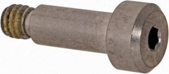 Made in USA - 3/16" Shoulder Diam x 7/16" Shoulder Length, #8-32 UNC, Hex Socket Precision Shoulder Screw - 303, 18-8 Stainless Steel with Nylon Locking Patch, Uncoated, 5/32" Head Height x 5/16" Head Diam - Top Tool & Supply