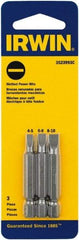 Irwin - 3 Piece, Slotted Handle, Power Bit Set - 0.05 to 1/4" Hex, 1/4" Hex Drive - Top Tool & Supply