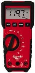 Milwaukee Tool - 2216-20, CAT III, 600 VAC/VDC, Digital True RMS Auto Ranging Multimeter - 40 mOhm, Measures Voltage, Capacitance, Current, Frequency, Resistance - Top Tool & Supply