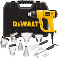 DeWALT - 150 to 1,100°F Heat Setting, 17.7 CFM Air Flow, Heat Gun Kit - 120 Volts, 13 Amps, 1,550 Watts, 7' Cord Length - Top Tool & Supply