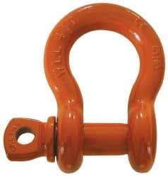 CM - 1/4 Inch Nominal Chain Size, 3/4 Ton Carbon Steel Screw Pin Anchor Shackle - 5/16 Inch Pin Diameter, 15/32 Inch Jaw Inside Wide, 3/4 Inch Inside Wide - Top Tool & Supply