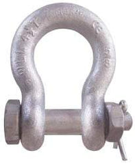 CM - 3/8" Nominal Chain Size, 1.5 Ton Carbon Steel Bolt Anchor Shackle - 17/32" Diam, 7/16" Pin Diam, 21/32" Wide Inside Jaw, 15/16" Inside Width - Top Tool & Supply