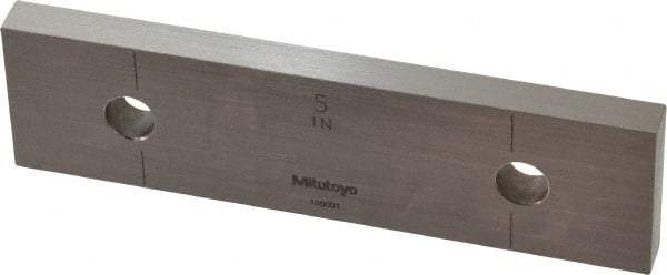 Mitutoyo - 5" Rectangular Steel Gage Block - Accuracy Grade 0, Includes Certificate of Inspection - Top Tool & Supply