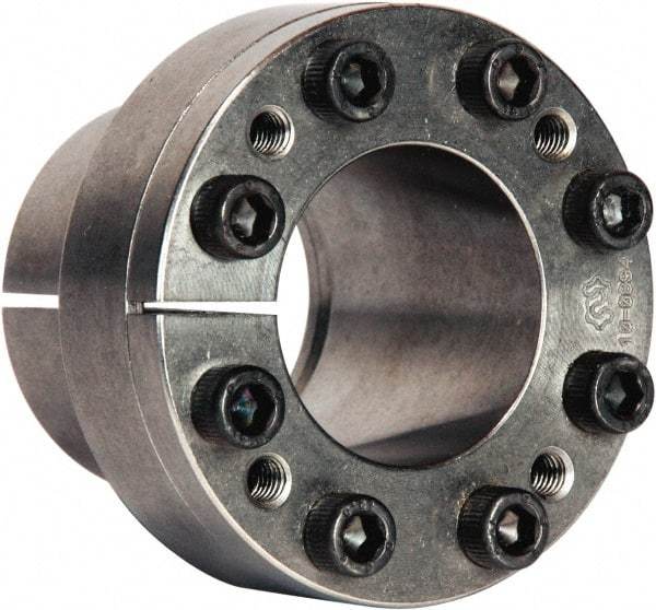 Climax Metal Products - M8 Thread, 1-7/8" Bore Diam, 2.441" OD, Shaft Locking Device - 8 Screws, 18,521 Lb Axial Load, 3.425" OAW, 1.772" Thrust Ring Width, 1,447 Ft/Lb Max Torque - Top Tool & Supply