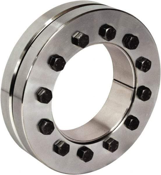 Climax Metal Products - M10 Thread, 125mm Bore Diam, 215mm OD, Shaft Locking Device - 12 Screws, 493,107 Lb Axial Load, 215mm OAW, 1.654" Thrust Ring Width, 19,262 Ft/Lb Max Torque - Top Tool & Supply