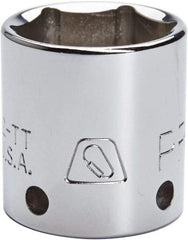 Proto - 3/8" Drive, Standard Hand Socket - 12 Points, 1-1/8" OAL, Steel, Chrome Finish - Top Tool & Supply