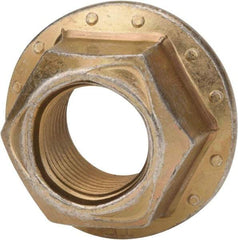 Made in USA - 5/16-24 Grade 8 Steel Hex Flange Lock Nut - Zinc Yellow Dichromate Finish - Top Tool & Supply