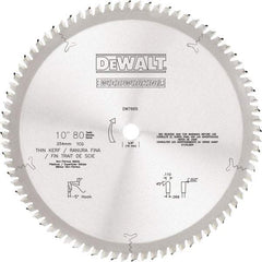 DeWALT - 10" Diam, 5/8" Arbor Hole Diam, 80 Tooth Wet & Dry Cut Saw Blade - Tungsten Carbide-Tipped, Standard Round Arbor - Top Tool & Supply