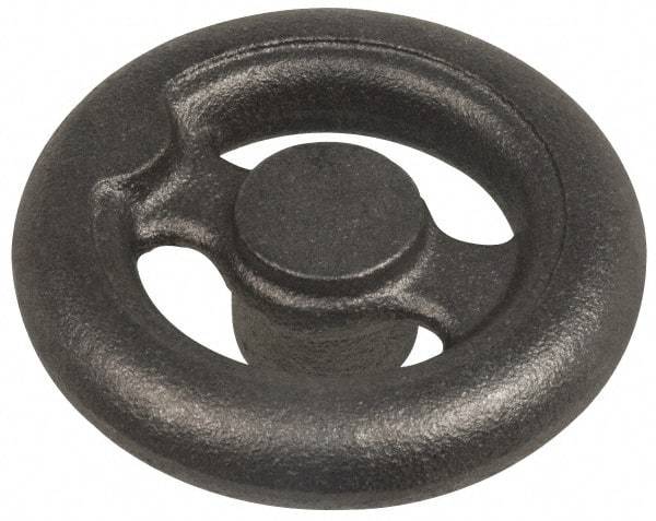 Made in USA - 4", Offset Handwheel - 1-1/8" Hub, Cast Iron, Plain Finish - Top Tool & Supply