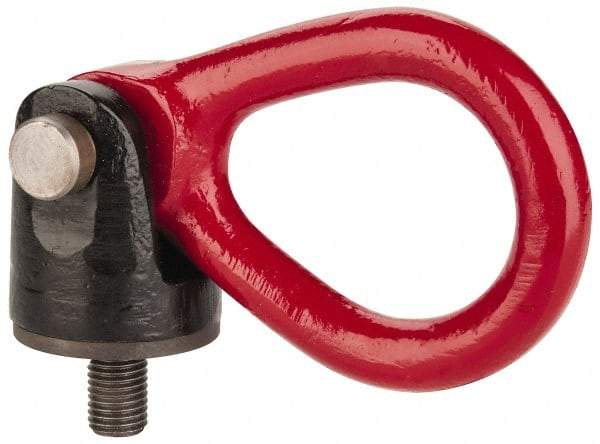 Made in USA - 15,000 Lb Capacity, Alloy Steel, 7/8-9 Thread, Fixed Lifting Eye Bolt - Fully Threaded, 1-5/16" Thread Length, Shoulder - Top Tool & Supply