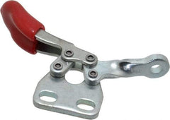 De-Sta-Co - 60 Lb Holding Capacity, Horizontal Handle, Manual Hold Down Toggle Clamp - 82° Handle Movement, 94° Bar Opening, Solid Bar, Straight Base, Electro-Plated Zinc, Carbon Steel - Top Tool & Supply