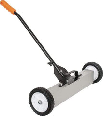 Shields Magnetics - 24" Long Push Magnetic Sweeper with Wheels - 6-13/16" Wide x 13" High x 48" Long, 7" Wheel Diam, 3/4 to 1-1/2" Clearance - Top Tool & Supply