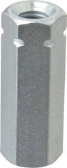 Made in USA - 3/8-16 UNC, 1-3/4" OAL Steel Standard Coupling Nut - Zinc-Plated Finish, 5/8" Width Across Flats - Top Tool & Supply