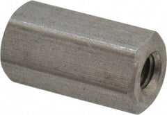 Made in USA - #10-32 UNF, 3/4" OAL Stainless Steel Standard Coupling Nut - 3/8" Width Across Flats - Top Tool & Supply