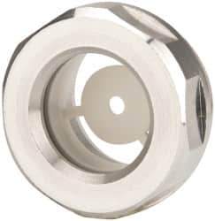 J.W. Winco - G 3/4 Thread, 30mm Distance Across Flats, Aluminum Oil Level Sight Glasses - 32mm Flange Diameter, 8mm Head Height, 9mm Length Under Head - Top Tool & Supply