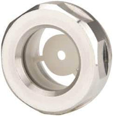 J.W. Winco - G 3/4 Thread, 30mm Distance Across Flats, Aluminum Oil Level Sight Glasses - 32mm Flange Diameter, 8mm Head Height, 9mm Length Under Head - Top Tool & Supply