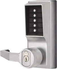 Kaba Access - Combination Entry Lever Lockset with Key Override - 2-3/4" Back Set, No Cylinder, Zamak3, Satin Chrome Finish - Top Tool & Supply