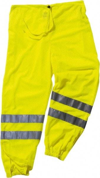 Ergodyne - Size 2X/3XL Polyester High-Visibility Pants - Drawstring Closure, No Pockets, 48" Waist, 35.5" Inseam, Lime - Top Tool & Supply