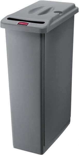 Rubbermaid - 23 Gal Gray Rectangle Confidential Document Container - Plastic, 31" High x 20" Long x 11" Wide - Top Tool & Supply