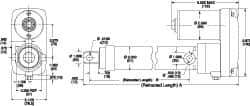 Thomson Industries - 36" Stroke Len, 30% Duty Cycle, 12 Volt, Performance PakLinear Electromechanical Actuator - DC Input, 0.4" per Second, 1,500 Lb Capacity - Top Tool & Supply