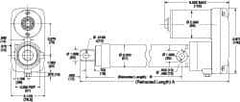 Thomson Industries - 36" Stroke Len, 30% Duty Cycle, 12 Volt, Performance PakLinear Electromechanical Actuator - DC Input, 1.1" per Second, 750 Lb Capacity - Top Tool & Supply