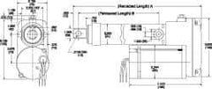 Thomson Industries - 24" Stroke Len, 30% Duty Cycle, 110 Volt, Performance PakLinear Electromechanical Actuator with Integral Brake - AC Input, 0.6" per Second, 500 Lb Capacity - Top Tool & Supply