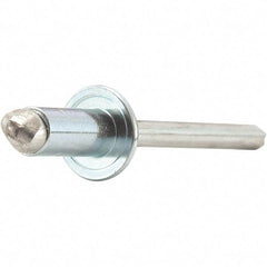 STANLEY Engineered Fastening - Size 6 Dome Head Stainless Steel Open End Blind Rivet - Stainless Steel Mandrel, 0.063" to 1/8" Grip, 3/16" Head Diam, 0.192" to 0.196" Hole Diam, 0.116" Body Diam - Top Tool & Supply