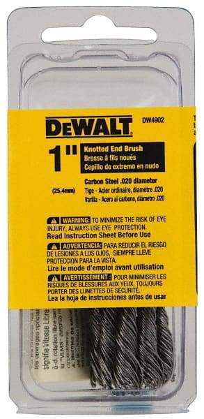 DeWALT - 1" Brush Diam, Knotted, End Brush - 1/4" Diam Shank, 20,000 Max RPM - Top Tool & Supply