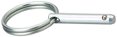 Gibraltar - 3/16" Pin Diam, 1" Long, Zinc Plated Steel Ball Lock Hitch Pin - 13/16" Usable Length - Top Tool & Supply