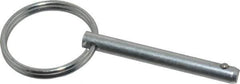 Gibraltar - 3/16" Pin Diam, 1-1/2" Long, Zinc Plated Steel Ball Lock Hitch Pin - 1-5/16" Usable Length - Top Tool & Supply