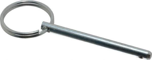 Gibraltar - 3/16" Pin Diam, 2" Long, Zinc Plated Steel Ball Lock Hitch Pin - 1-13/16" Usable Length - Top Tool & Supply