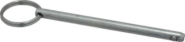 Gibraltar - 1/4" Pin Diam, 3-1/2" Long, Zinc Plated Steel Ball Lock Hitch Pin - 3-1/4" Usable Length - Top Tool & Supply