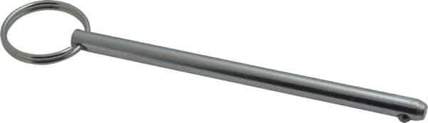 Gibraltar - 1/4" Pin Diam, 4" Long, Zinc Plated Steel Ball Lock Hitch Pin - 3-3/4" Usable Length - Top Tool & Supply