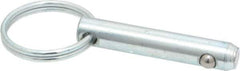 Gibraltar - 5/16" Pin Diam, 1-1/2" Long, Zinc Plated Steel Ball Lock Hitch Pin - 1-1/8" Usable Length - Top Tool & Supply