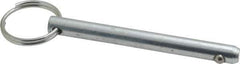 Gibraltar - 5/16" Pin Diam, 3" Long, Zinc Plated Steel Ball Lock Hitch Pin - 2-5/8" Usable Length - Top Tool & Supply