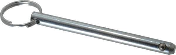 Gibraltar - 5/16" Pin Diam, 3-1/2" Long, Zinc Plated Steel Ball Lock Hitch Pin - 3-1/8" Usable Length - Top Tool & Supply