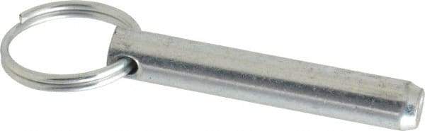 Gibraltar - 3/8" Pin Diam, 2" Long, Zinc Plated Steel Ball Lock Hitch Pin - 1-5/8" Usable Length - Top Tool & Supply