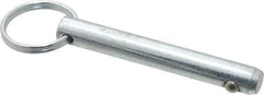 Gibraltar - 3/8" Pin Diam, 2-1/2" Long, Zinc Plated Steel Ball Lock Hitch Pin - 2-1/8" Usable Length - Top Tool & Supply