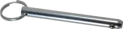 Gibraltar - 3/8" Pin Diam, 3-1/2" Long, Zinc Plated Steel Ball Lock Hitch Pin - 3-1/8" Usable Length - Top Tool & Supply