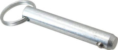 Gibraltar - 7/16" Pin Diam, 2-1/2" Long, Zinc Plated Steel Ball Lock Hitch Pin - 2-1/16" Usable Length - Top Tool & Supply