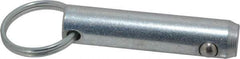 Gibraltar - 1/2" Pin Diam, 2" Long, Zinc Plated Steel Ball Lock Hitch Pin - 1-1/2" Usable Length - Top Tool & Supply