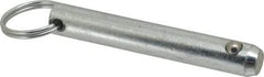 Gibraltar - 1/2" Pin Diam, 3" Long, Zinc Plated Steel Ball Lock Hitch Pin - 2-1/2" Usable Length - Top Tool & Supply