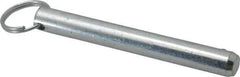 Gibraltar - 1/2" Pin Diam, 4" Long, Zinc Plated Steel Ball Lock Hitch Pin - 3-1/2" Usable Length - Top Tool & Supply