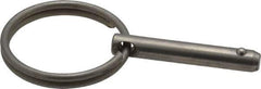 Gibraltar - 3/16" Pin Diam, 1" Long, Uncoated Stainless Steel Ball Lock Hitch Pin - 13/16" Usable Length - Top Tool & Supply