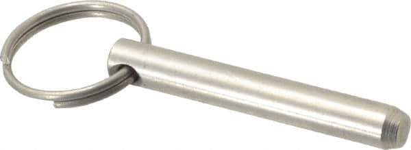 Gibraltar - 5/16" Pin Diam, 2" Long, Uncoated Stainless Steel Ball Lock Hitch Pin - 1-5/8" Usable Length - Top Tool & Supply