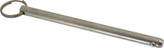 Gibraltar - 3/8" Pin Diam, 5-1/2" Long, Uncoated Stainless Steel Ball Lock Hitch Pin - 5-1/8" Usable Length - Top Tool & Supply