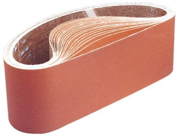 3M - 4" Wide x 91" OAL, 80 Grit, Aluminum Oxide Abrasive Belt - Aluminum Oxide, Medium, Coated, Y Weighted Cloth Backing, Series 270D - Top Tool & Supply