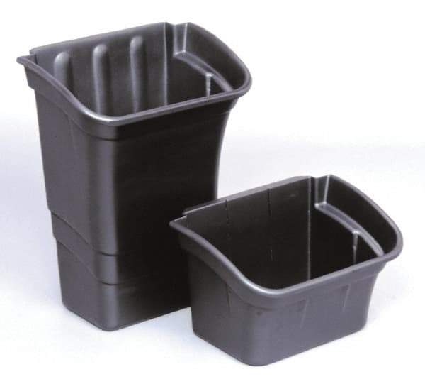 Rubbermaid - 4 Gal Black Rectangle Recycling Container - Polyethylene, 10-1/2" High x 12-1/8" Long x 17" Wide - Top Tool & Supply