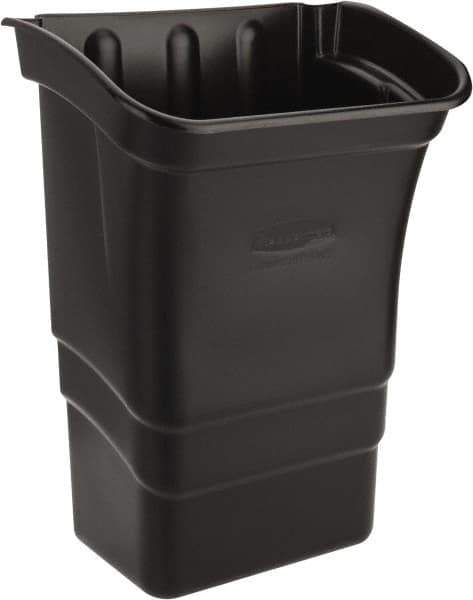 Rubbermaid - 8 Gal Black Rectangle Trash Can - Polyethylene, 22" High x 12" Long x 17" Wide - Top Tool & Supply